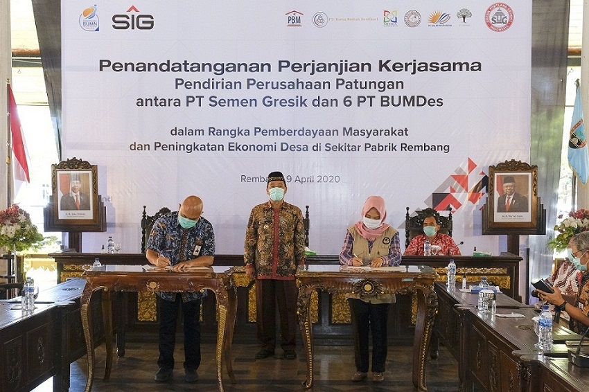 SIG Bikin Perusahaan Patungan dengan BUMDes di Rembang