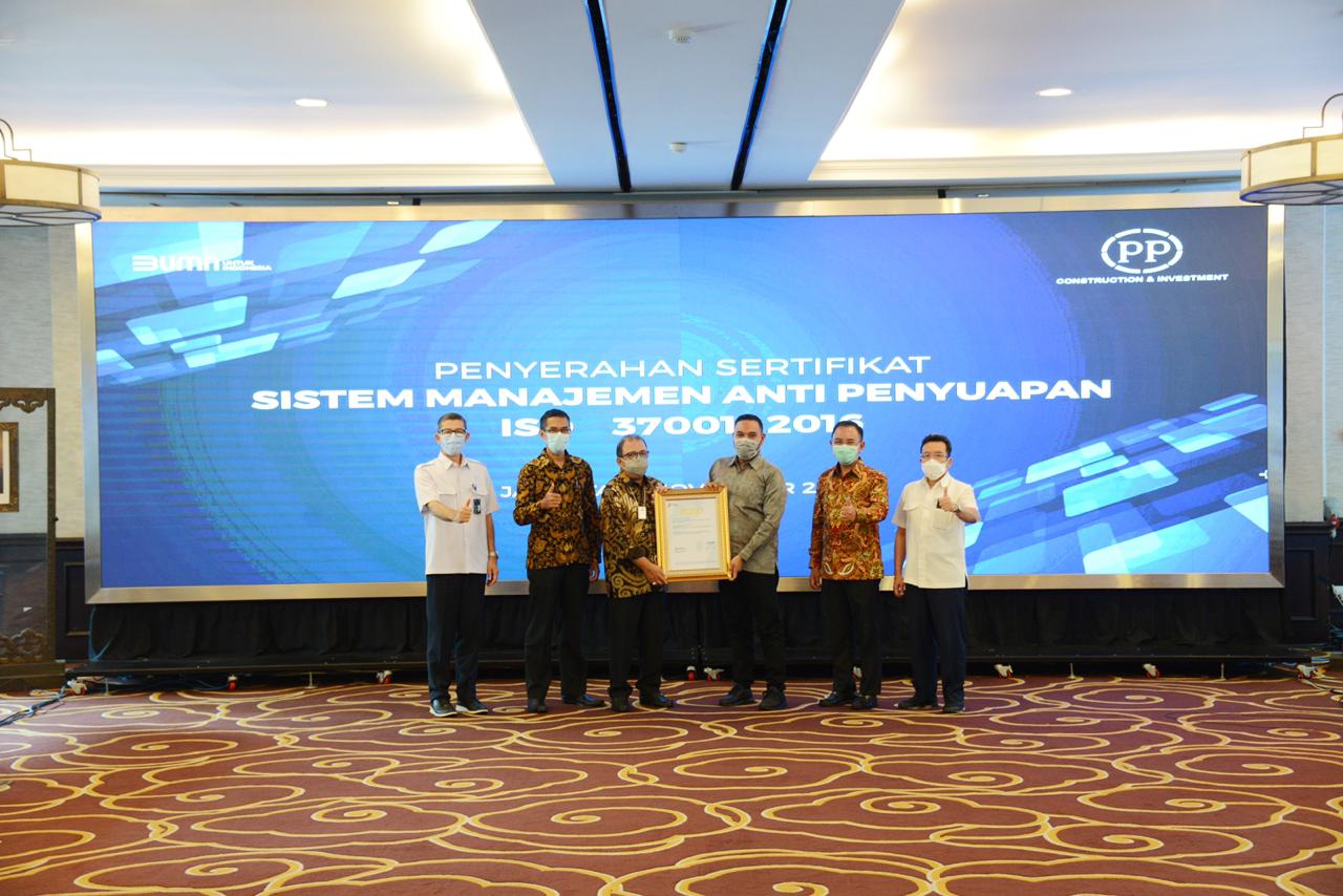 PT PP Terima Sertifikasi Anti Penyuapan