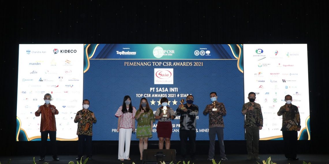 PT Sasa Inti Sabet Tiga Penghargaan dalam Ajang TOP CSR Awards 2021