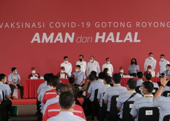 Presiden Tinjau Program Vaksinasi Gotong Royong di Pabrik Unilever Indonesia