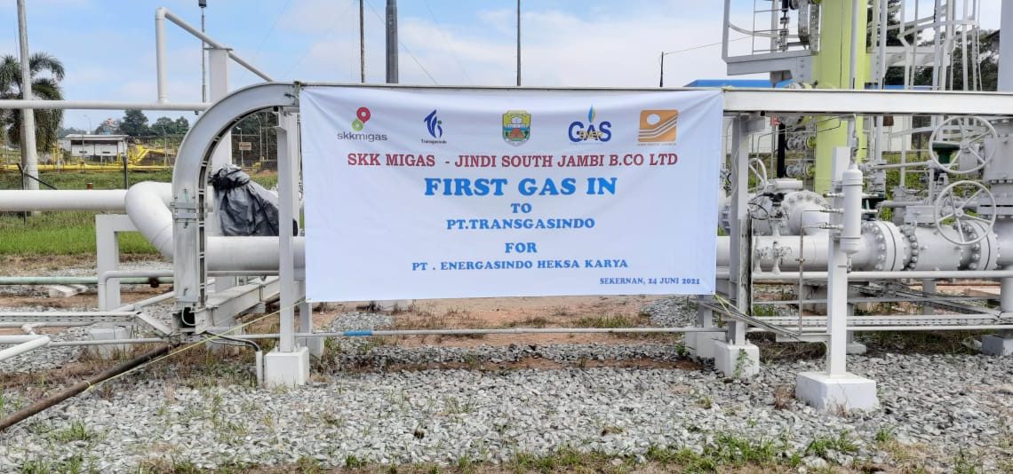 First Gas in KKKS Jindi South Jambi B