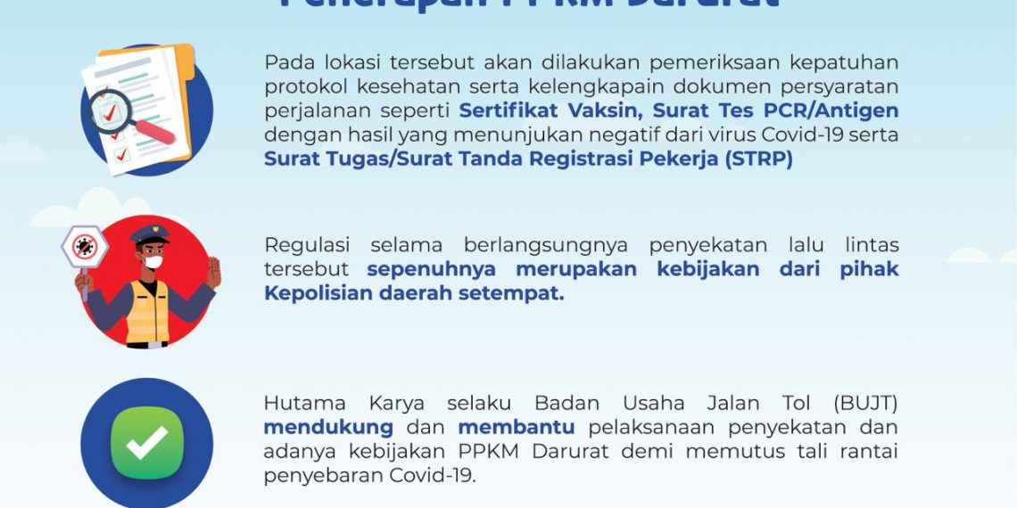 Hutama Karya dan Kepolisian Lakukan Penyekatan di Beberapa Ruas JTTS