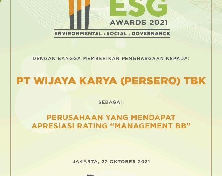 WIKA Grup Raih 2 ESG Disclosure Award 2021