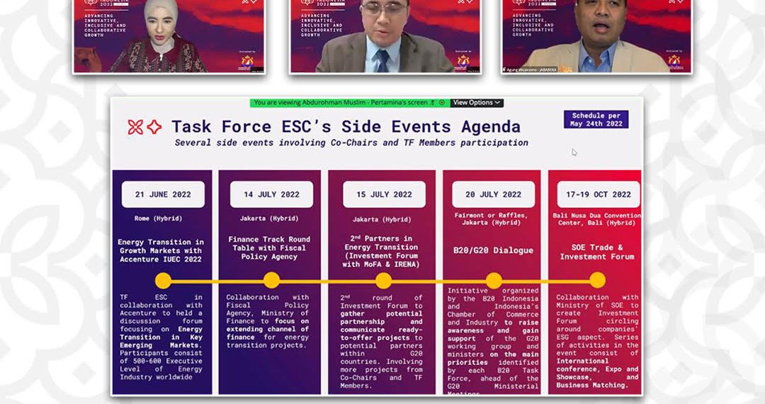 Perkuat Rekomendasi Kebijakan, Task Force Energy, Sustainability and Climate B20 Tambahkan Target Kinerja dan SDG’s