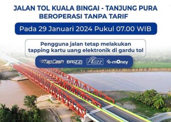 Tol Binjai – Langsa Seksi Kuala Bingai – Tanjung Pura Dilalui 8.000 Kendaraan