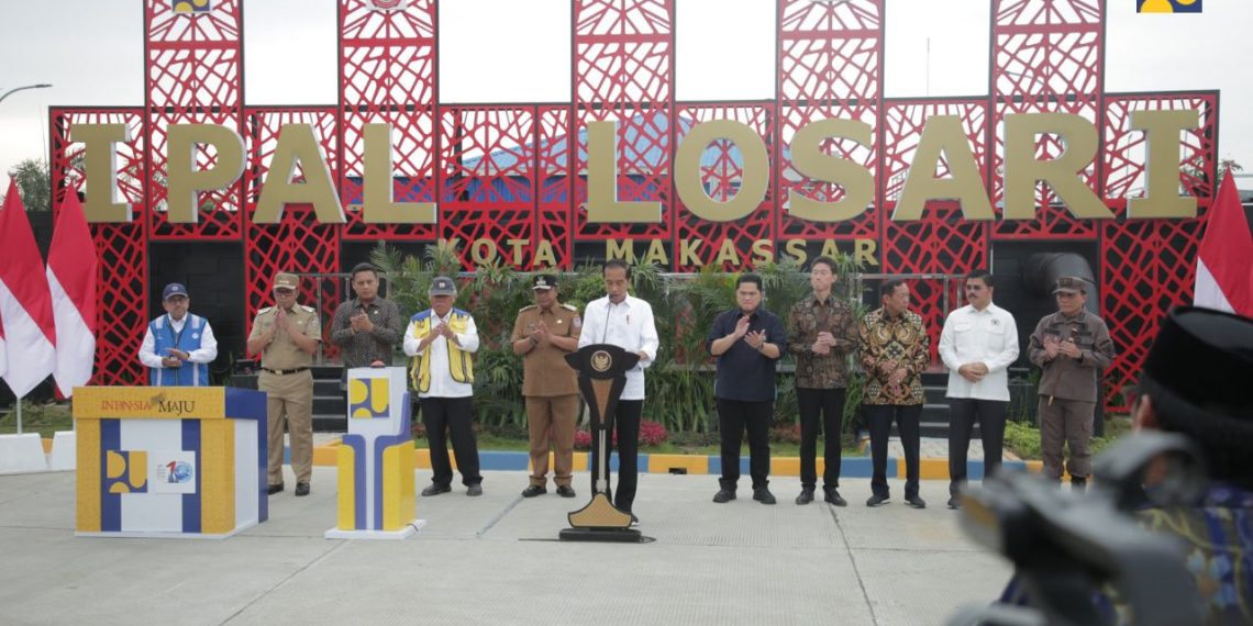 Layani 41.000 KK, Presiden Jokowi Resmikan SPAL Domestik Terpusat Losari di Makassar