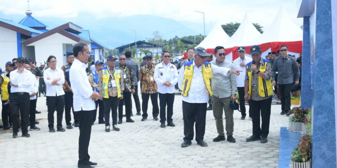Menteri Basuki Dampingi Presiden Jokowi Resmikan Bendung dan Jaringan Irigasi Gumbasa