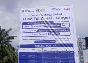 18 Juli, Hutama Karya Berlakukan Tarif Baru Tol Binjai-Stabat dan Stabat-Tanjung Pura