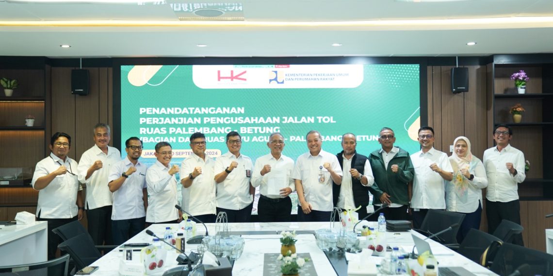 Hutama Karya Teken PPJT Tol Palembang – Betung