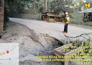 Dampak Erupsi Gunung Lewotobi Laki – Laki, Kementerian PU Kerahkan Alat Berat Buka Akses Maumere – Larantuka