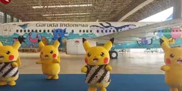 Lagi, Garuda Gandeng Pokemon Company Hiasi Pesawat Garuda Bertema Pikachu