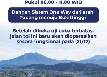 Ramai Pengguna, Uji Coba Terbatas Jalur Fungsional Tol Padang – Sicincin Kembali Dibuka