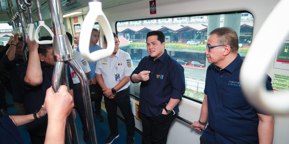 Jajal Kereta Bandara, Erick Thohir Dorong Persingkat Waktu Tempuh