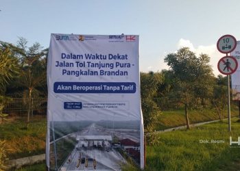 Hutama Karya Operasikan tanpa Tarif Tol Binjai – Langsa Seksi Tanjung Pura – Pangkalan Brandan Mulai 11 Maret