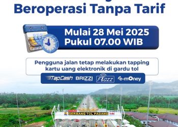 Hutama Karya Operasikan Tanpa Tarif Tol Padang – Sicincin Mulai 28 Mei