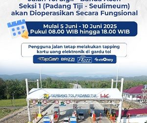 Hutama Karya Operasikan Tol Sigli – Banda Aceh Seksi 1 Selama Libur Idul Adha 1446 H