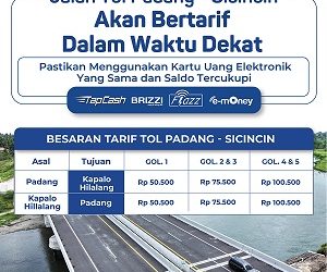 Segera Diberlakukan Tarif Tol Padang – Sicincin