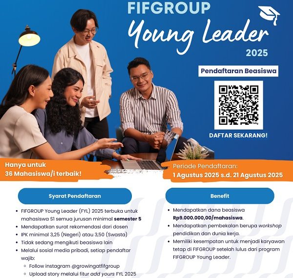 Pendaftaran Beasiswa FIFGROUP Young Leader 2025 Dibuka – Dukung Generasi Pemimpin Muda