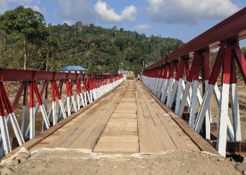 Pemulihan Konektivitas Aceh Berlanjut, Jembatan Bailey Jamur Ujung Masuki Tahap Uji Beban