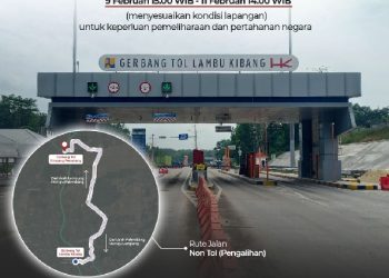 Penutupan Sementara Ruas Jalan Tol Terbanggi Besar – Pematang Panggang – Kayu Agung