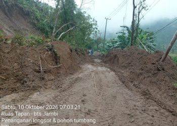 Akses Jalan yang Tertutup Longsor di Pesisir Selatan Sumbar Berhasil Dipulihkan