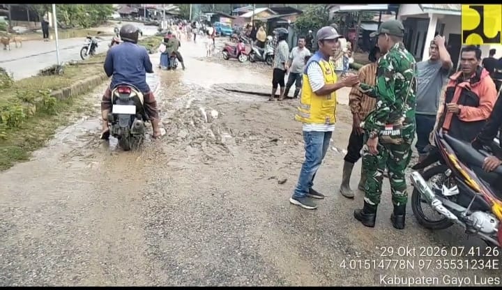 Akses Jalan Pining-Lokop Kembali Dapat Dilalui Pascabanjir di Gayo Lues